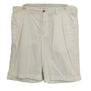 Izod Saltwater Shorts Men 38 Ivory 10" inseam Cotton Pocket Preppy Comfy Outdoor